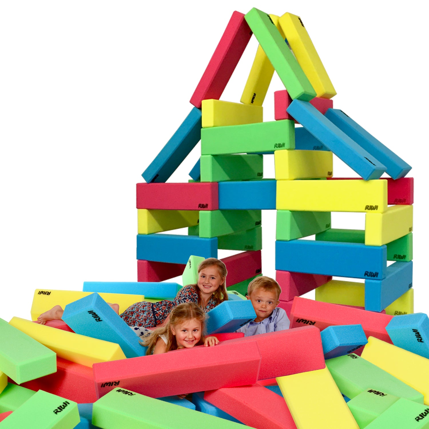 XXL Building blocks tower kids fur colours green red blue yellow creative giant play