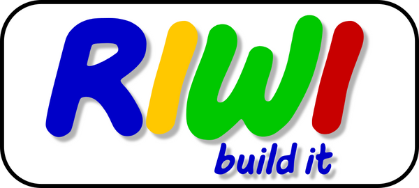Colorful logo with 'RIWI' and 'build it' text on a white background