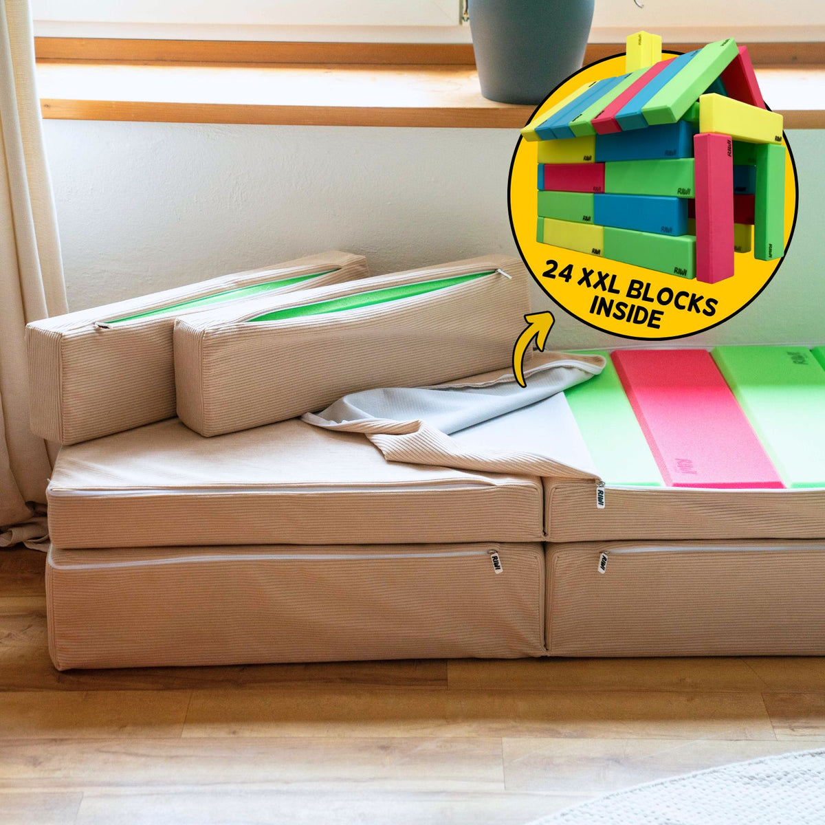 RIWI® 2-in-1 Play Couch & Storage Kit
