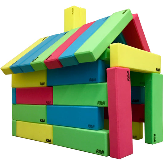 RIWI building blocks house indoor cave soft foam blocks xxl giant bricks for kids creative play